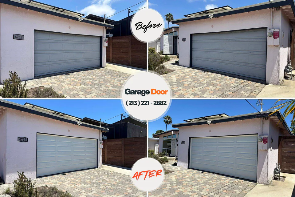 Before and after: garage door repair Lake Geneva, WI